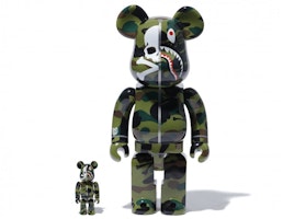 Bearbrick x BAPE x Mastermind 100% & 400% Set 'Green Camo' Bearbrick x BAPE x Mastermind 100% & 400% Set 'Green Camo'