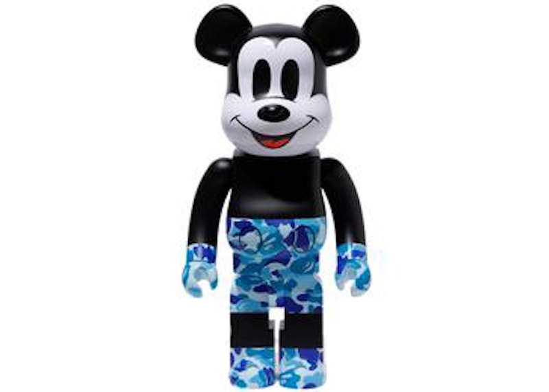Bearbrick x BAPE x Mickey Mouse 1000% Black/Blue Camo