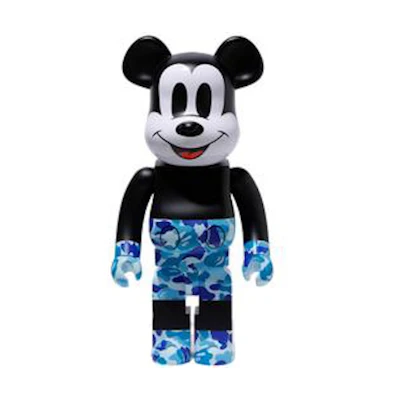 Bearbrick BAPE Mickey 1000% Black/Blue Camo