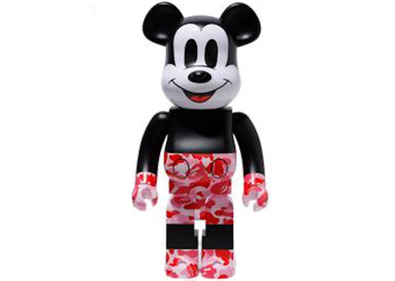 Bearbrick x BAPE x Mickey Mouse 1000% Black/Red Camo