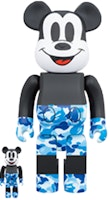 Bearbrick x BAPE x Mickey Mouse 100% & 400% Set 'Black Blue Camo' Bearbrick x BAPE x Mickey Mouse 100% & 400% Set 'Black Blue Camo'