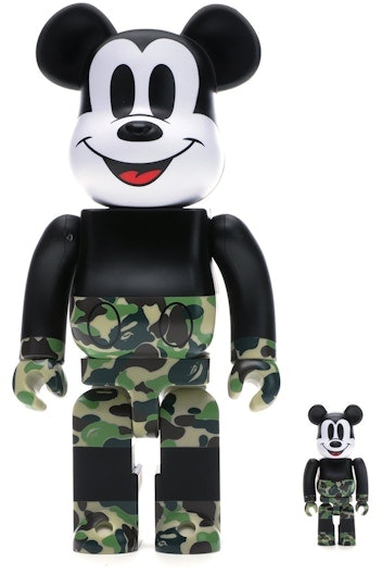 bearbrick-bape-mickey-mouse-100-and-400-set-black-green-camo