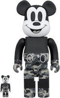 Bearbrick x BAPE x Mickey Mouse 100% & 400% Set 'Monotone' Bearbrick x BAPE x Mickey Mouse 100% & 400% Set 'Monotone'