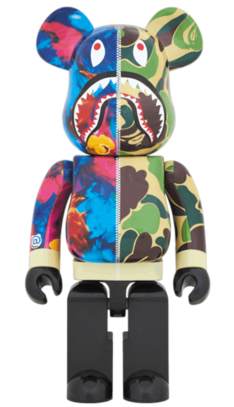 Bearbrick x BAPE x Mika Ninagawa Shark 1000% Green