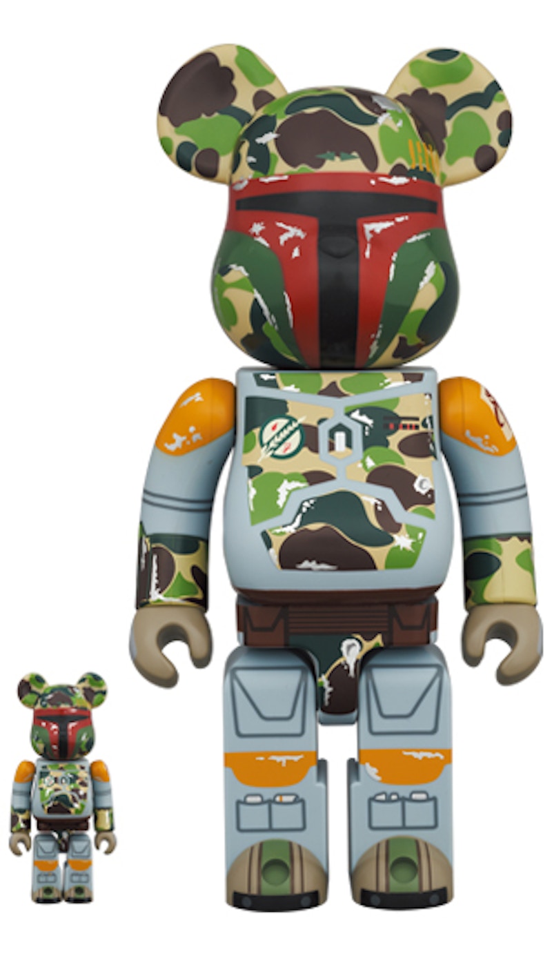 Bearbrick x BAPE x Star Wars BOBA FETT 100% & 400% Set