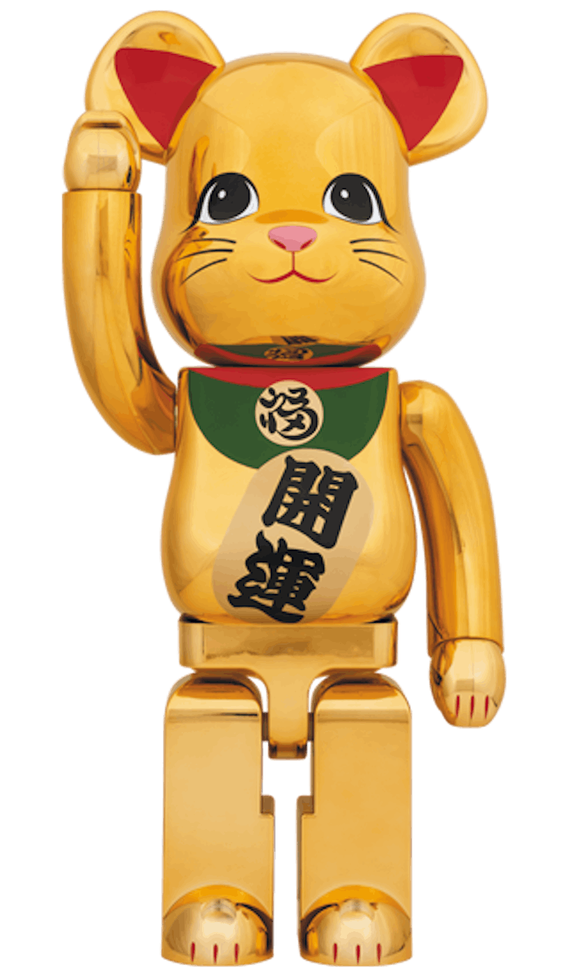 Bearbrick x Beckoning Cat 1000% Gold-Plated