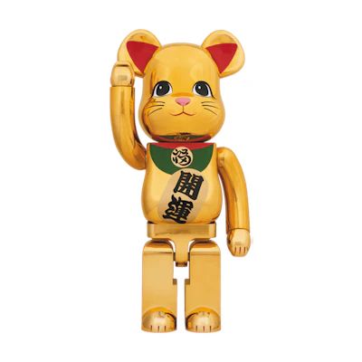 Bearbrick Beckoning Cat 1000% Gold-Plated