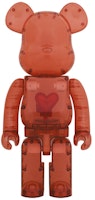 Bearbrick x Emotionally Unavailable Clear Red Heart 1000% Bearbrick x Emotionally Unavailable Clear Red Heart 1000%
