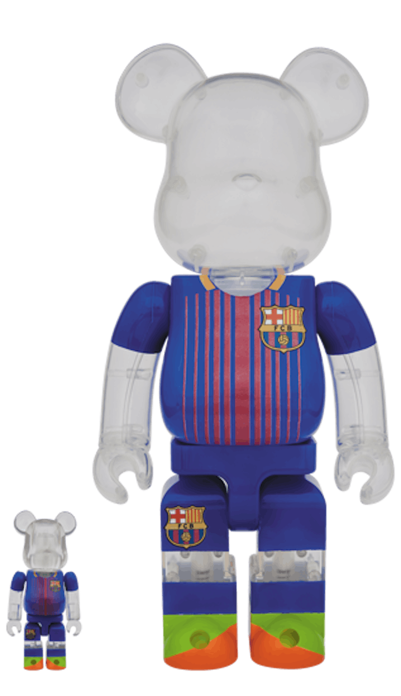 Buy Bearbrick x FC Barcelona 100% & 400% Set 'Clear Navy'