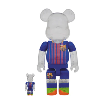 Bearbrick FC Barcelona 100% & 400% Set 'Clear Navy'