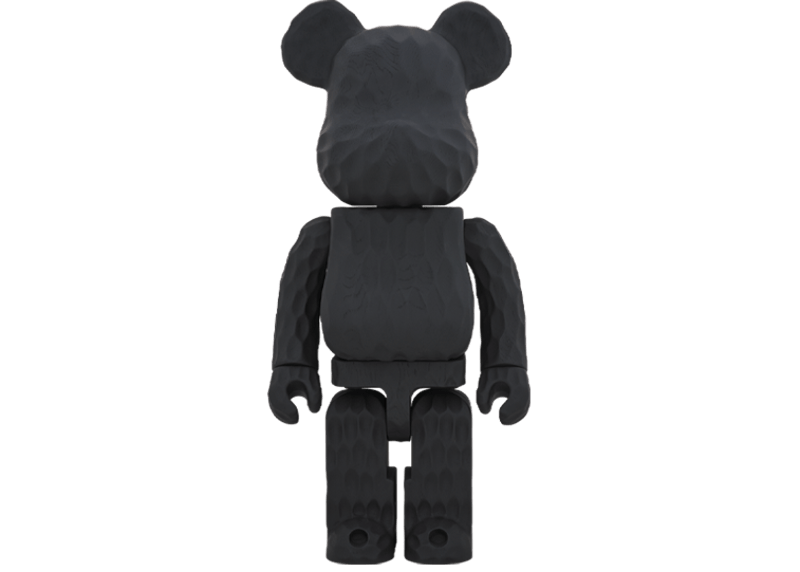 Bearbrick x fragment design x Karimoku Carved Wooden 1000% Black
