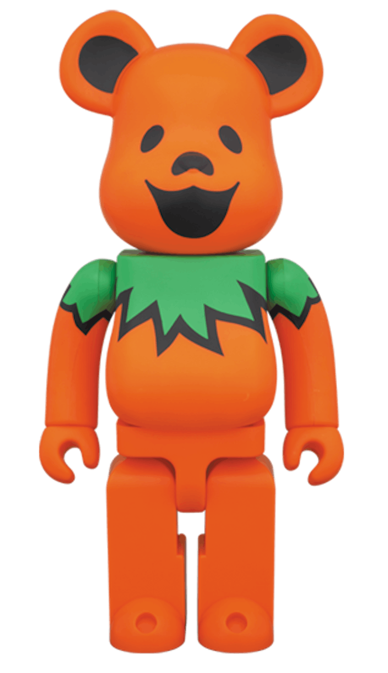 Bearbrick x Grateful Dead Dancing Bears 400% Orange