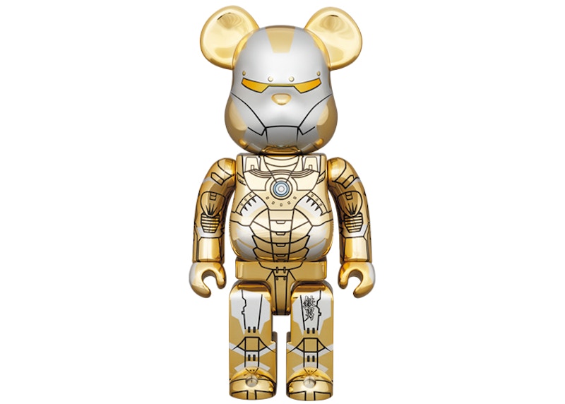 Buy Bearbrick x Hajime Sorayama x Marvel Iron Man Reverso 1000% Oro/Plata