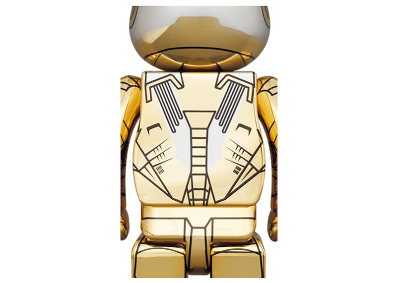 Order Bearbrick x Hajime Sorayama x Marvel Iron Man Reverso 1000% Oro/Plata