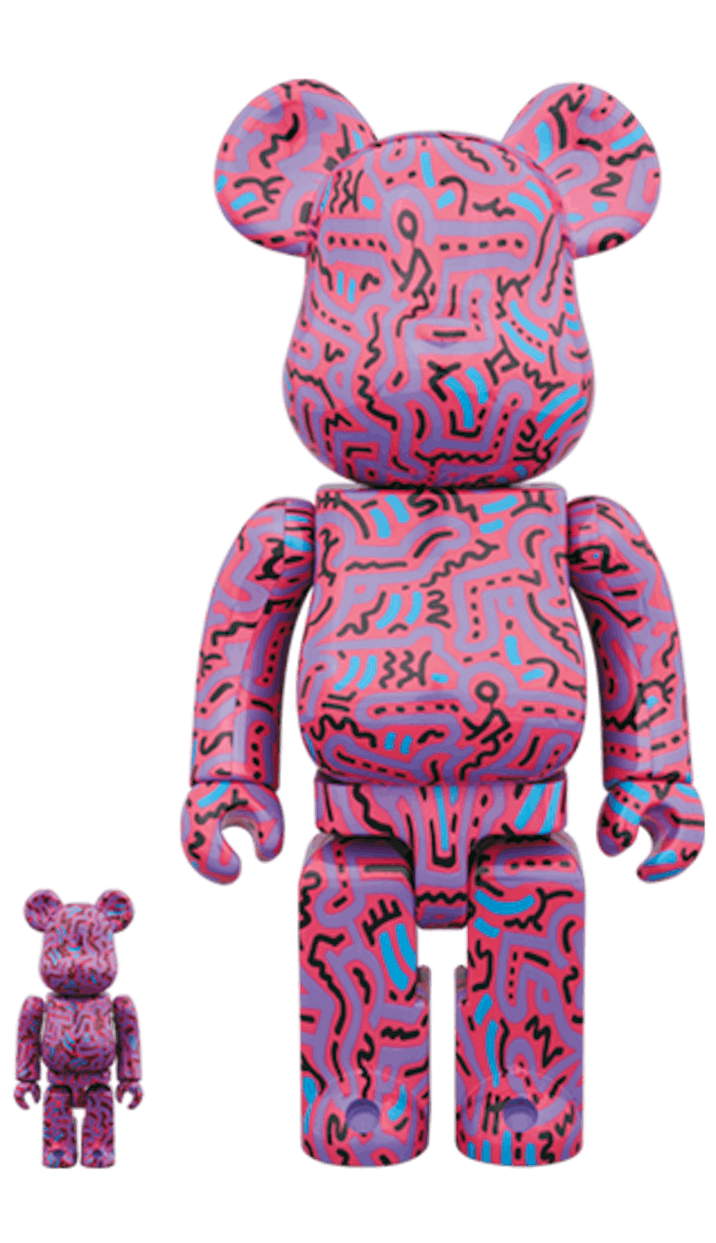 Buy 베어브릭 x 키스 해링 2 퍼플 100%&400% 세트  
