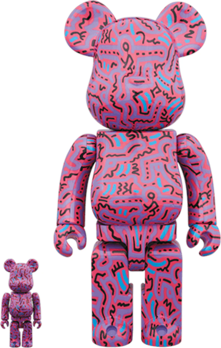 bearbrick-keith-haring-2-100-and-400-set-purple