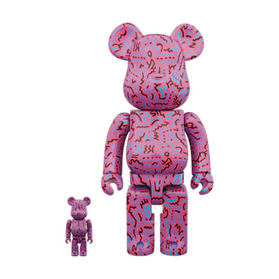 Bearbrick Keith Haring 2 100% & 400% Set 'Purple'