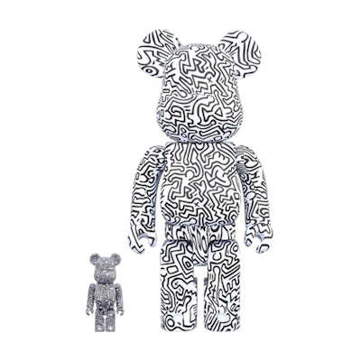 Bearbrick Keith Haring #4 100% & 400% Set 'White'