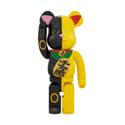 Bearbrick Maneki Neko 1000% 'Black Yellow'
