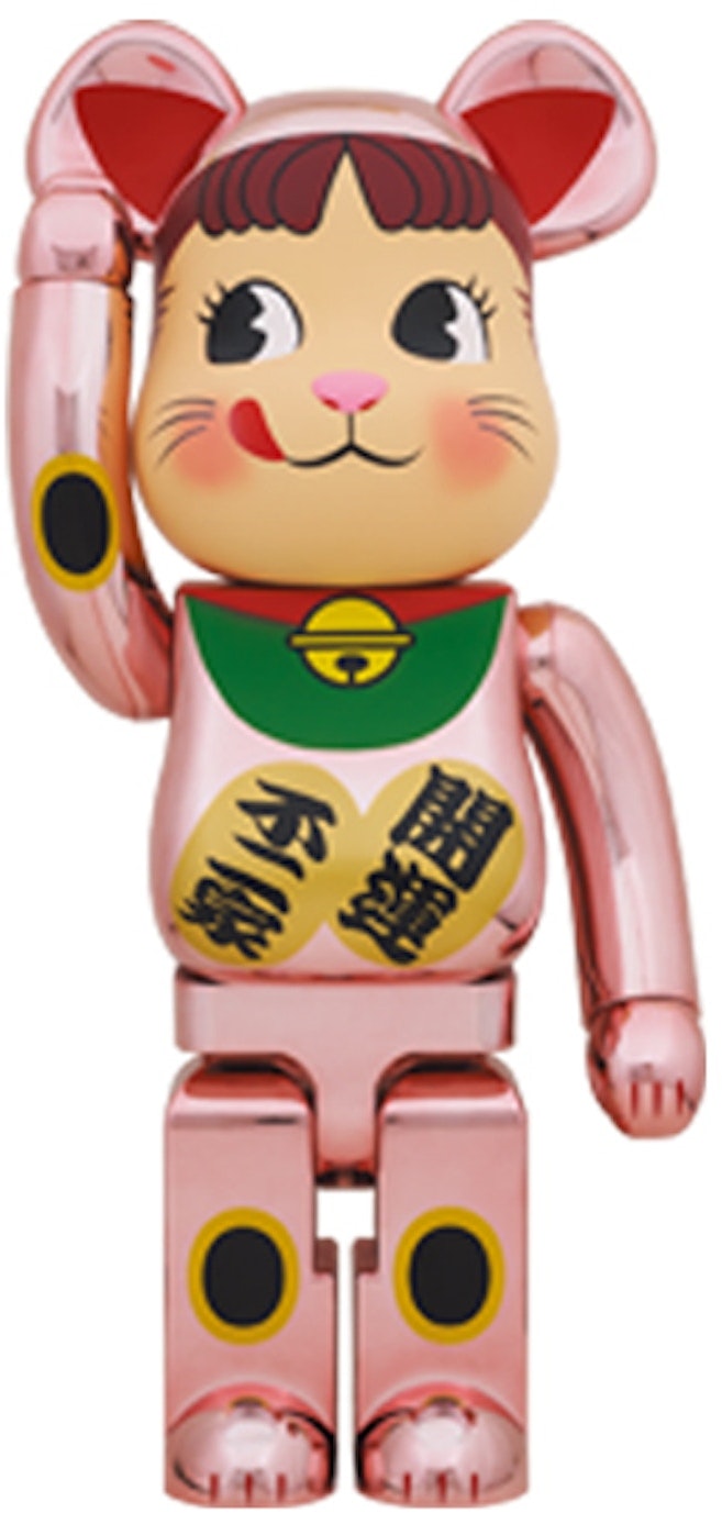 bearbrick-x-maneki-neko-peko-chan-1000-peach-gold-plated