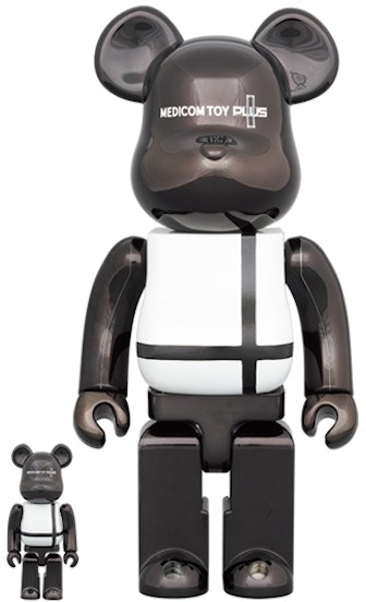 bearbrick-x-medicom-toy-plus-100-and-400-set-black-chrome-ver