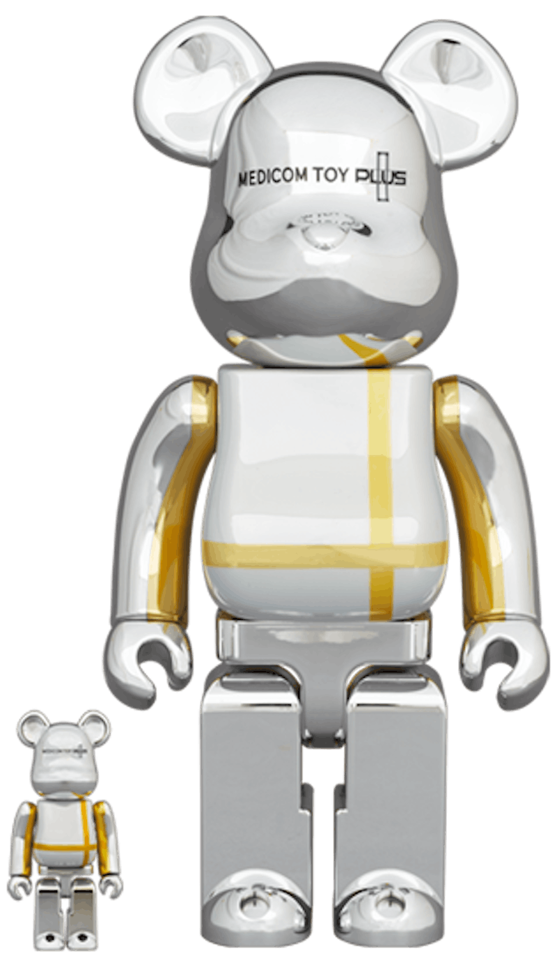 Bearbrick x Medicom Toy Plus 100% & 400% Set 'Silver Chrome Ver.'
