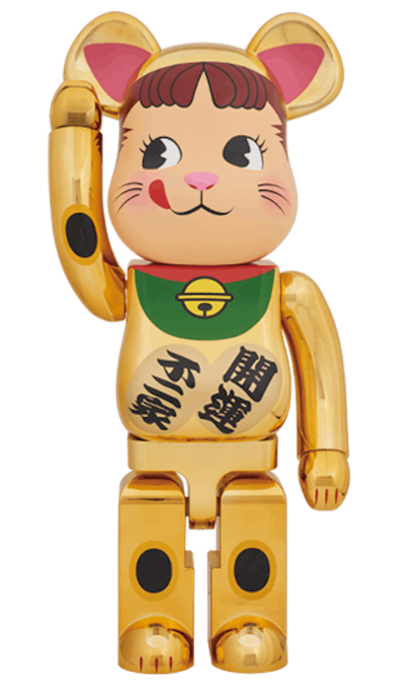 Bearbrick x Peko-Chan Beckoning Cat 1000% 'Gold'