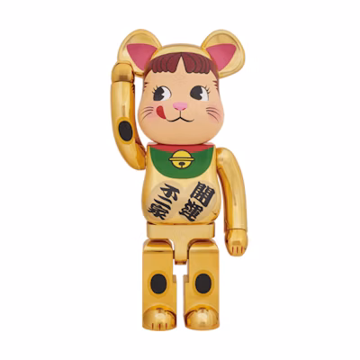 Bearbrick Peko-Chan Beckoning Cat 1000% Gold