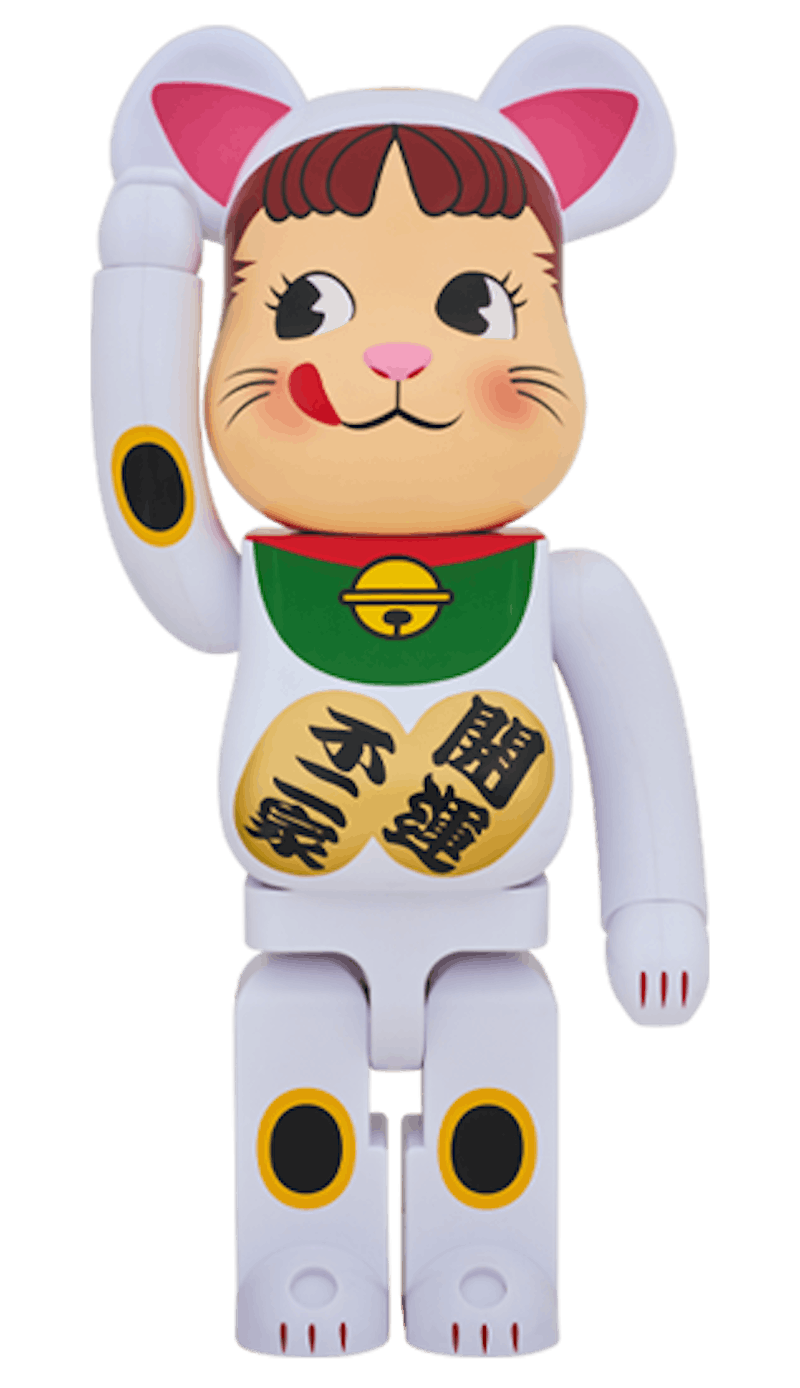 Bearbrick Peko-Chan Beckoning Cat 1000% White
