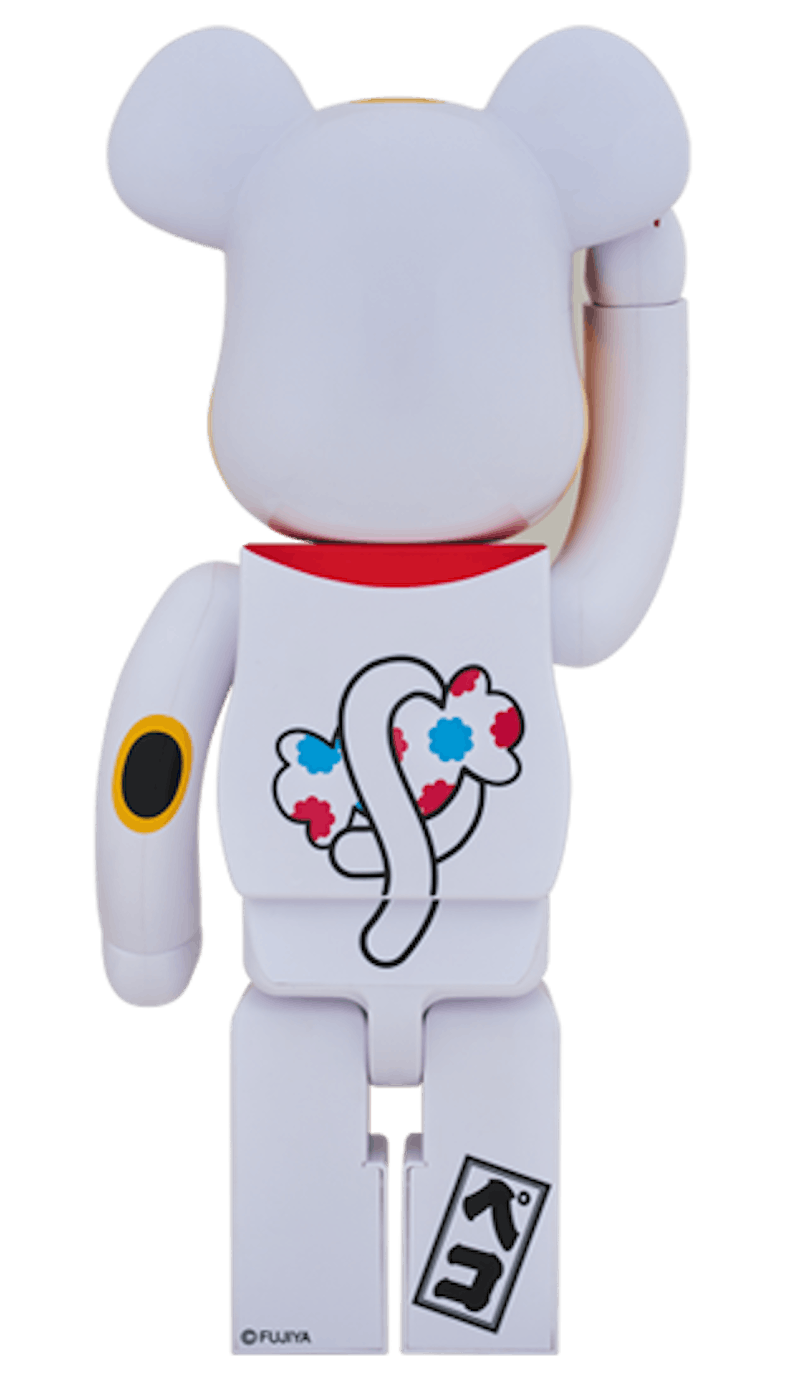 Bearbrick Peko-Chan Beckoning Cat 1000% White 圖 2