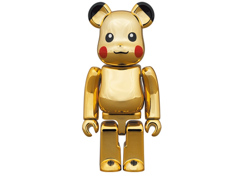 Order Bearbrick x Pikachu 100% & 400% Set 'Emas Krom'