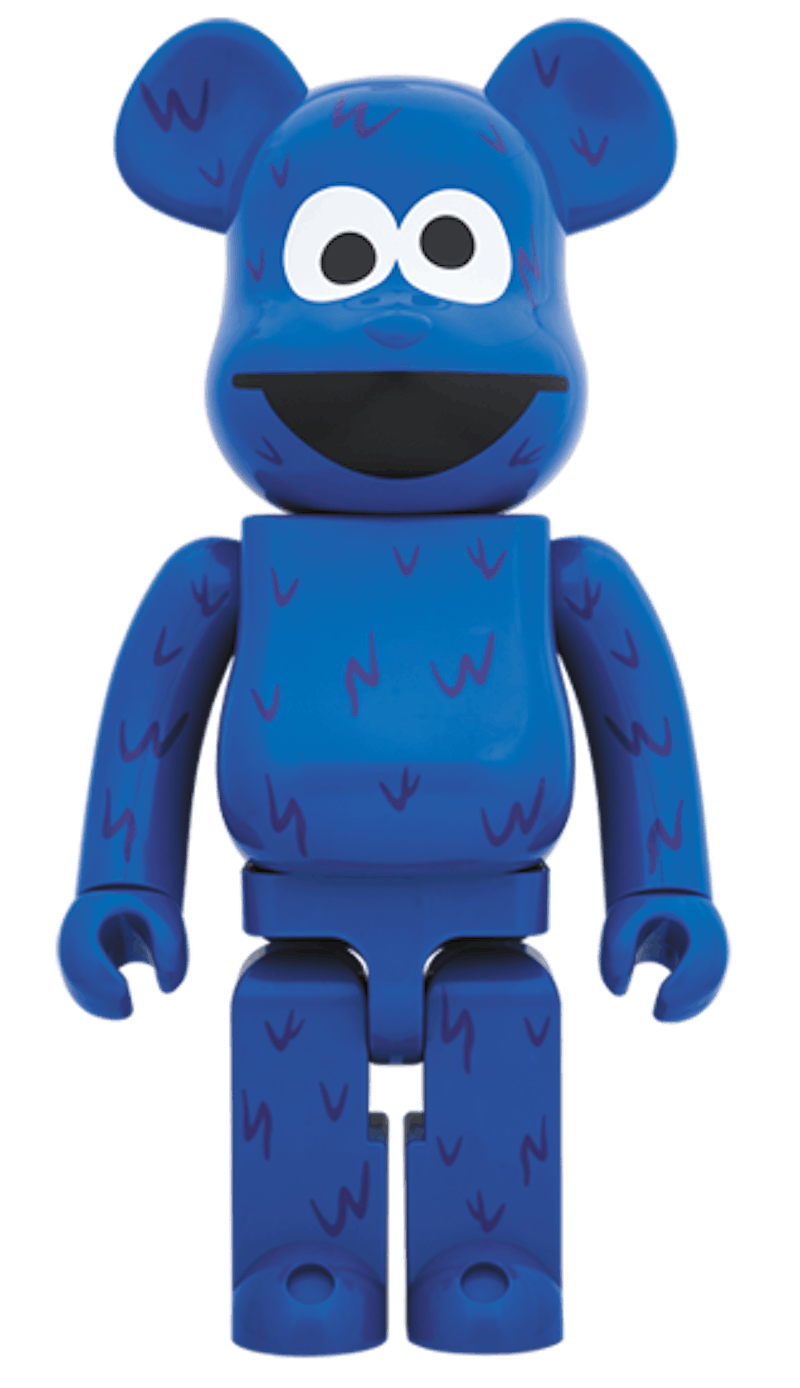 Bearbrick x Sesame Street Cookie Monster 1000% Blue