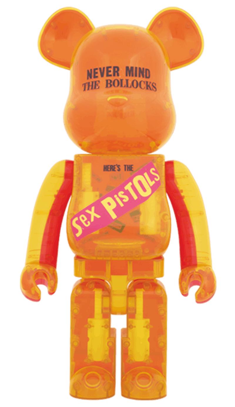 Bearbrick x Sex Pistols Clear Version 1000% Orange