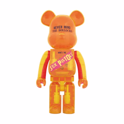 Bearbrick Sex Pistols Clear Version 1000% Orange