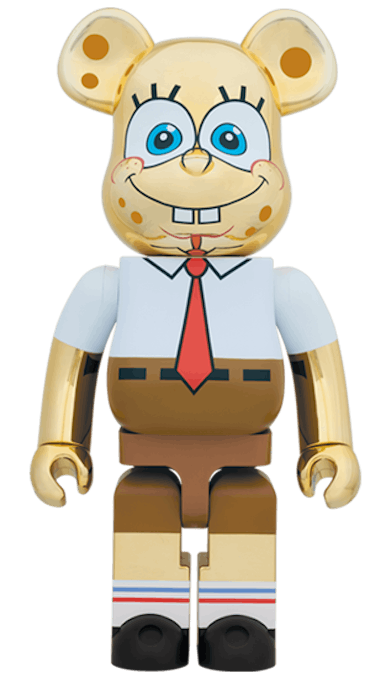 Bearbrick x Spongebob Gold Chrome 1000% Gold