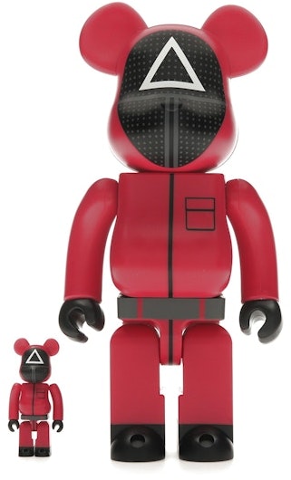bearbrick-x-squid-game-guard-triangle-100-and-400-set