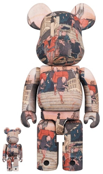 bearbrick-x-tokyo-national-museum-hiroshige-utagawa-fifty-three-stations-of-the-tokaido-nihonbashi-100-and-400-set