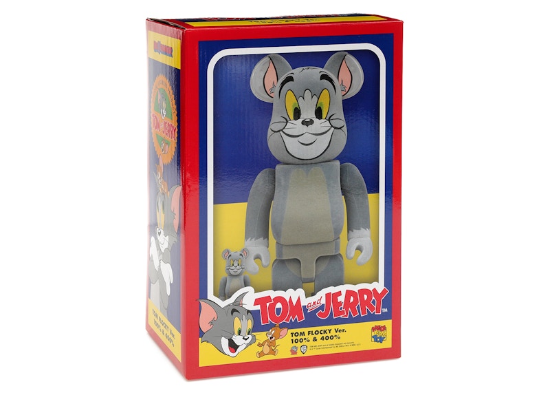 Lookbook Bearbrick x Tom and Jerry 100% & 400% Set 'Tom Flocky' Mainan Koleksi.