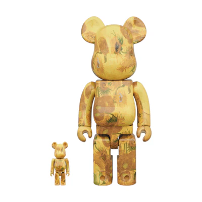 Bearbrick Van Gogh Museum Sunflowers 100% & 400% 'Yellow'