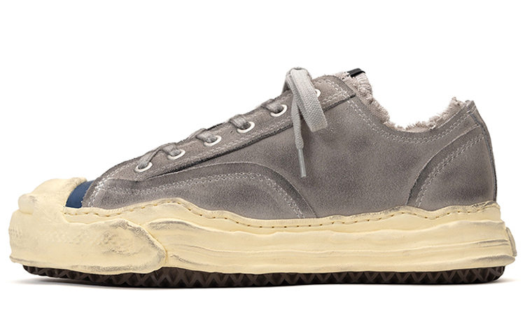 BED j.w. FORD x MIHARA YASUHIRO Hank Distressed Low-Top Sneakers Gray C09FW708GREY