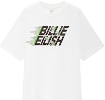Billie Eilish Flames T-Shirt (US Womens Sizing) White Billie Eilish Flames T-Shirt (US Womens Sizing) White