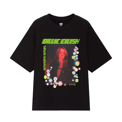 Billie Eilish Flower Photo T-Shirt (US Womens Size) Black