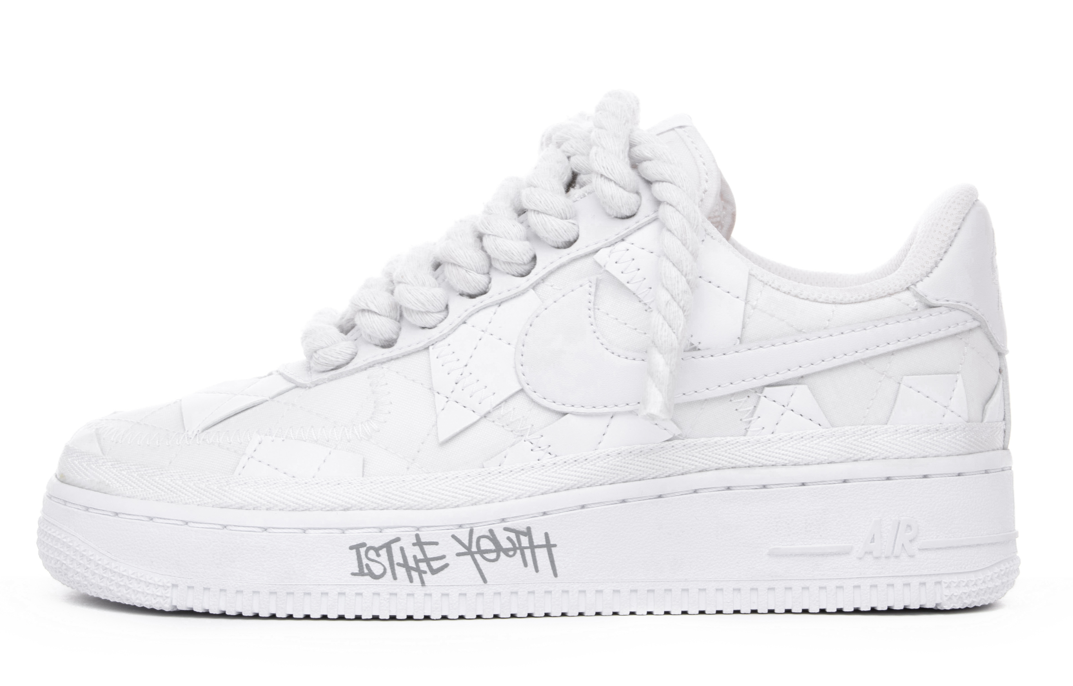 Billie Eilish x Nike Air Force 1 Low White Rope Laces Retro Sneakers. DZ3674-100 (Team 14 - New Youth White Hemp Rope)