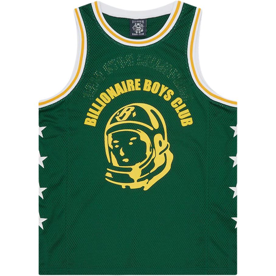 Billionaire Boys Club FW25 Star Embroidery Helmet Logo Sleeveless Basketball Tank-Unisex B25371-GREEN