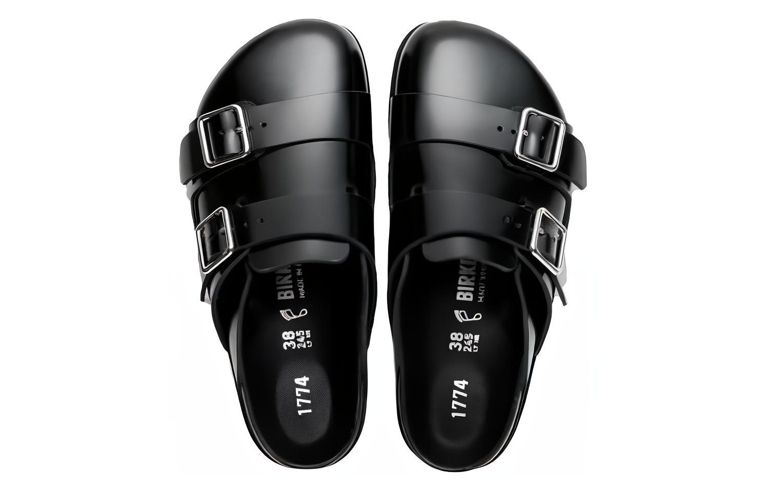 Lookbook Birkenstock 1774系列 222 West 牛皮革包頭拖鞋 男女皆宜 黑色