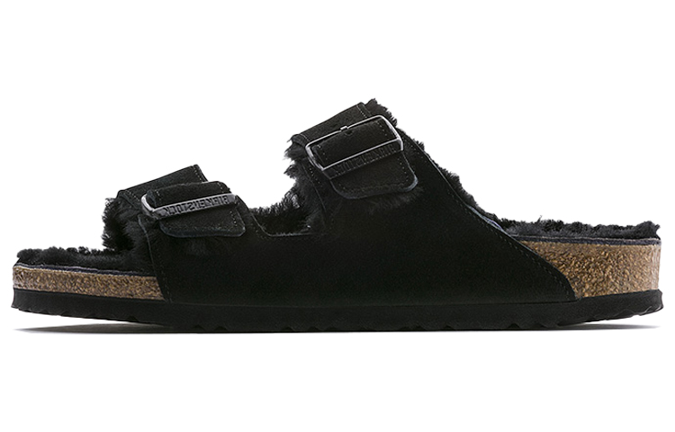 Birkenstock Arizona 'Black Fur-Lined'