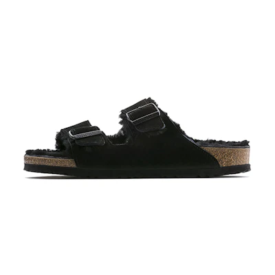 Birkenstock Arizona 'Black Fur-Lined'
