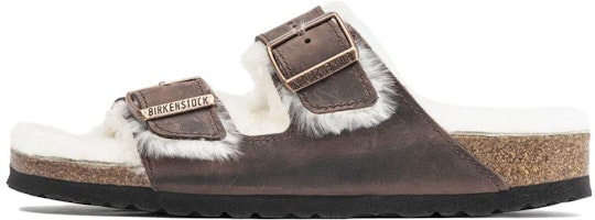 Birkenstock Arizona Shearling Waxy Leather Narrow Fit Sandals 'Oiled Habana' 1021049 Birkenstock Arizona Shearling Waxy Leather Narrow Fit Sandals 'Oiled Habana' 1021049