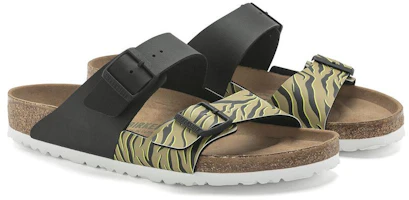 Lookbook Birkenstock 合成皮 舒適圓頭增高厚底百搭扣 一字拖鞋 男女款 黑棕色 窄版
