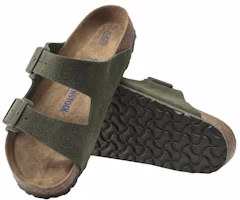 Shop Birkenstock Arizona 絨面 舒適悠閒 一字拖鞋 男款 綠色 常規版